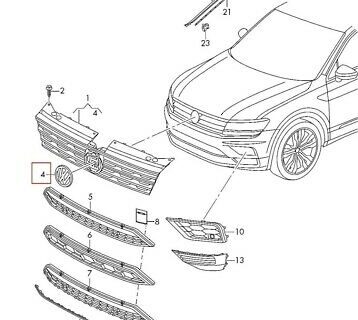 Ön Amblem 2K5853600 DPJ Caddy Tiguan